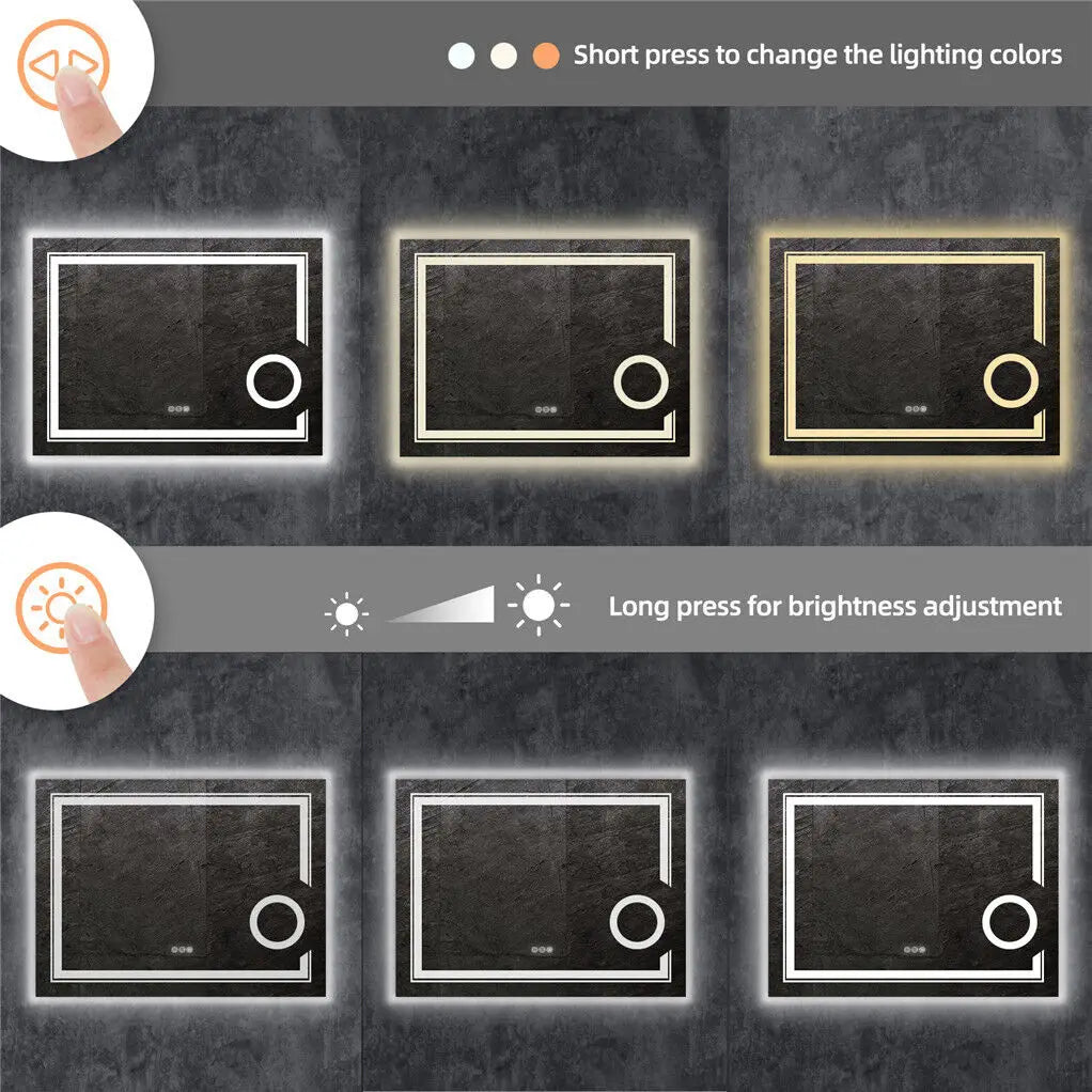 LUVODI LED Mirror Bathroom Wall Mounted Magnifying Mirror for Washroom Toilet Shower Vanity Makeup Shaving Mirrors - Buy online at  Vibe In Cart.