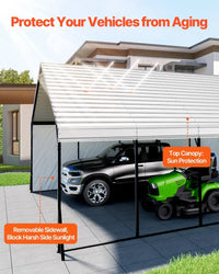 20x24 ft Heavy Duty Metal Carport, Outdoor Car Shelter with Removable PE Sidewalls, Steel Frame Garage for Car, Truck, Boat - Buy online at  Vibe In Cart.