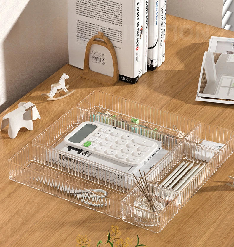 Transparent Plastic Storage Organizers Set for Drawers