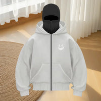 Men's fashion fitness street designer hoodie, autumn and winter fashion casual zipper hoodie, loose masked sweatshirt - Buy online at  Vibe In Cart.