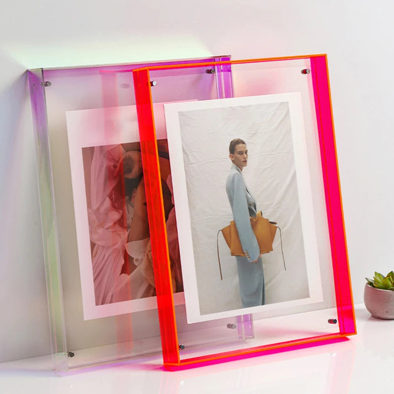 Modern Diy Poster Painting Hall Bedroom Transparent Colorful Acrylic Photo Frame Without Photos Picture Frame Table Wall Decor - Buy online at  Vibe In Cart.