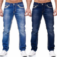 Straight Jeans Men Washed no hole Jean Spring Summer Boyfriend Jeans Streetwear Loose Cacual Designer Long Denim Pants Trousers - Buy online at  Vibe In Cart.
