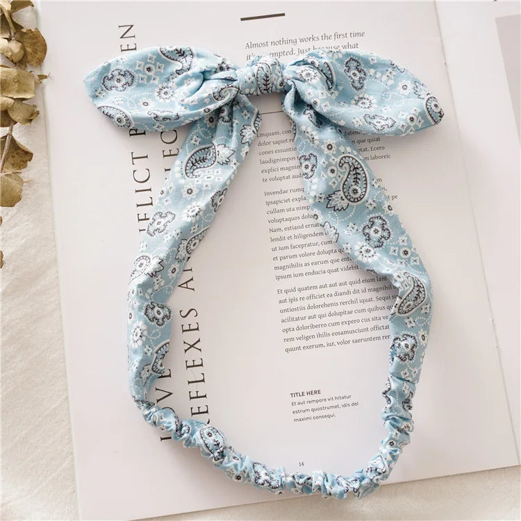 Women's Geometric Acrylic Elastic Headbands with Cross Knot