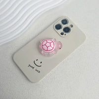 Luminous Plastic Turtle Phone Holder With Expanding Stand And Finger Grip