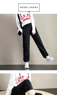 Women's Drawstring Thick Warm Polyester Winter Sports Pants
