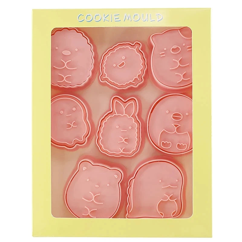 8 Pcs/set Cookie Cutters Plastic 3D Cute Cartoon Pressable Biscuit Mold Cookie Stamp Kitchen Baking Pastry Bakeware - Buy online at  Vibe In Cart.