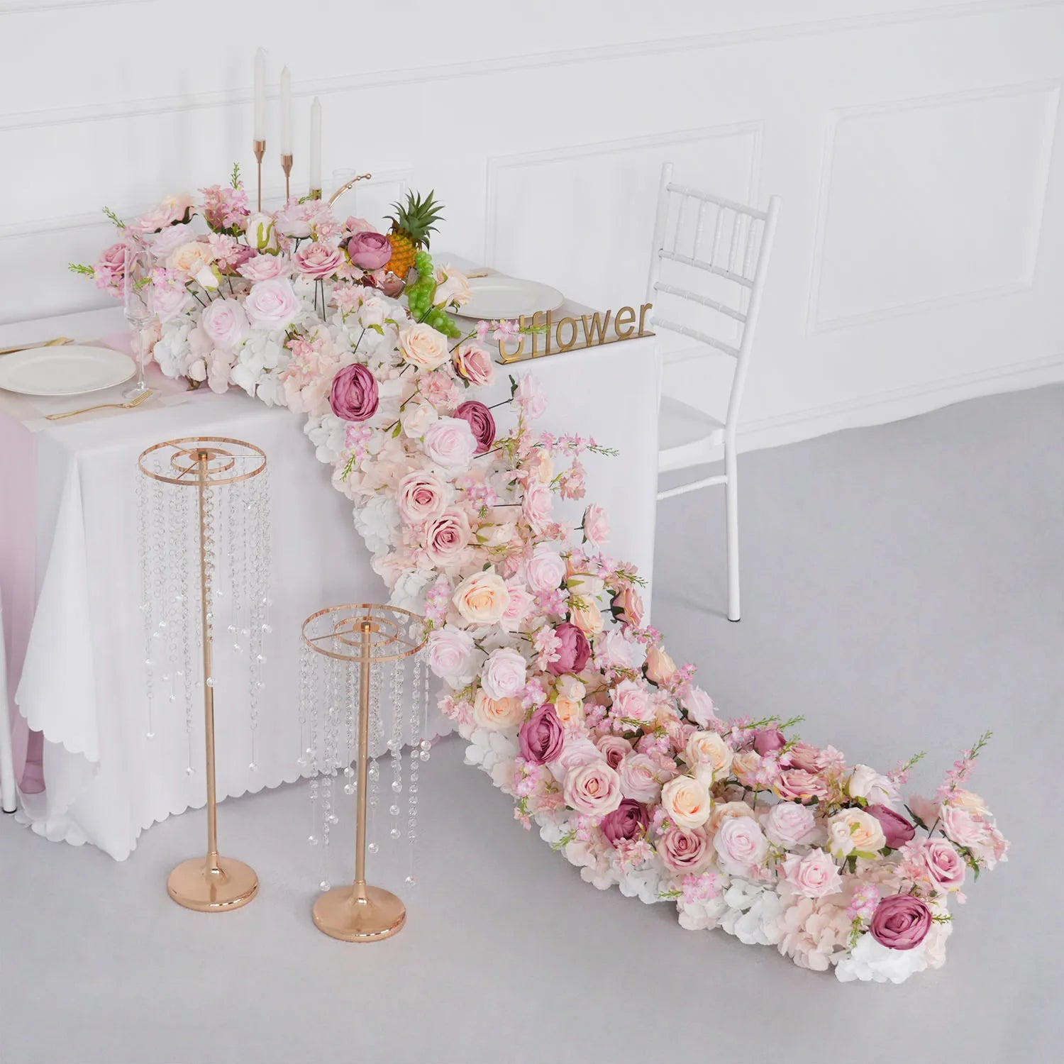 Uflower Luxury Artificial Flower Row 100/200cm Table Centerpiece Wedding Decoration Arch Backdrop Event Stage Flora - Buy online at  Vibe In Cart.