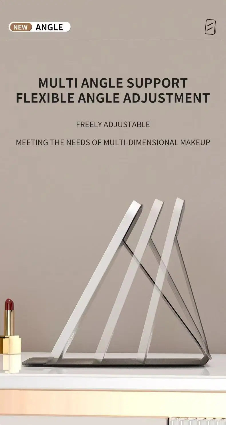 LED Makeup Mirror 3 Colors Light Portable Vanity with Adjustable Brightness USB Charging Foldable for Travel And Home Use - Buy online at  Vibe In Cart.