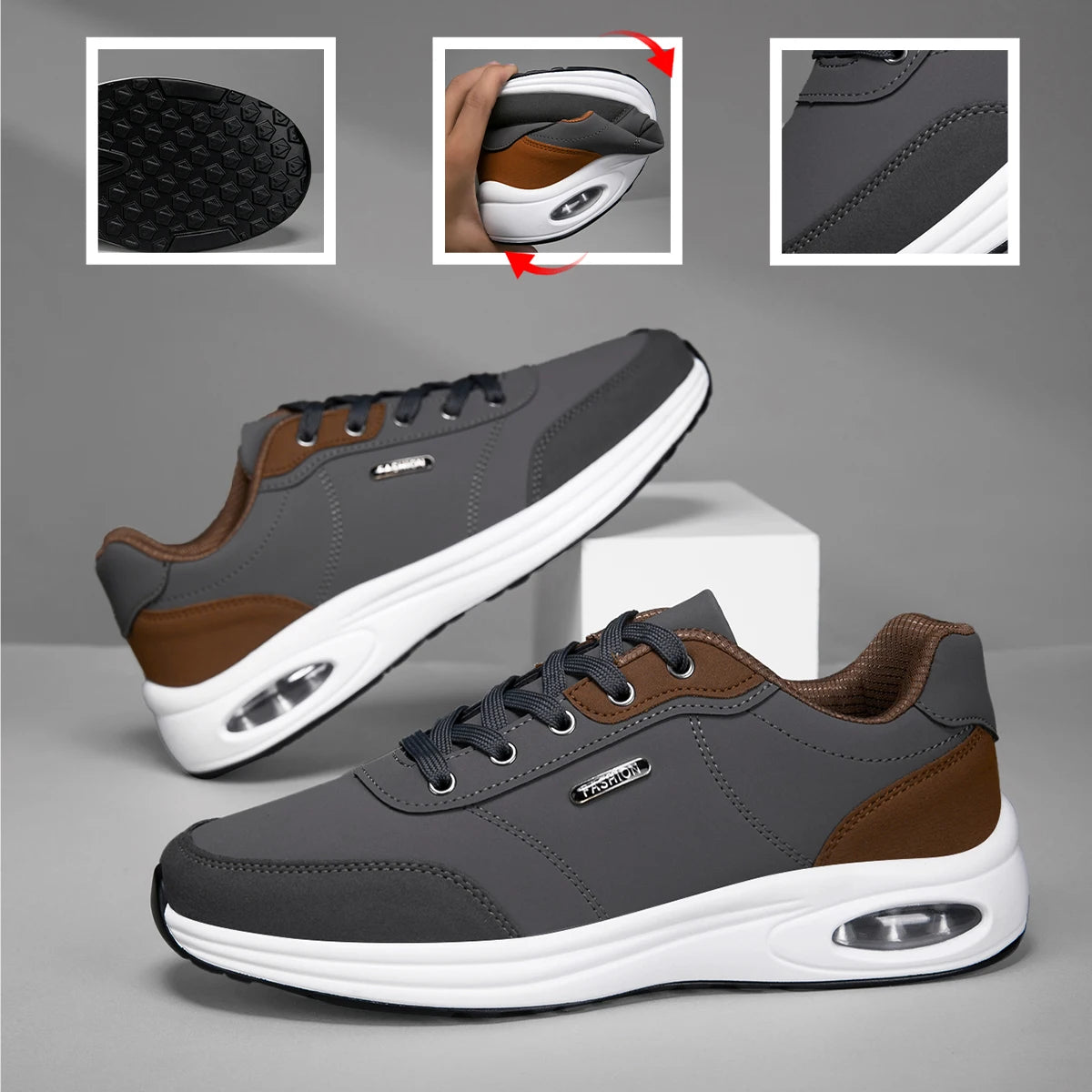 Men's Waterproof Non-Slip Casual Sports Shoes Lace-Up