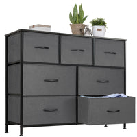 Wooden Bedroom Storage Cabinet with 7 Fabric Drawers