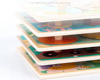 Baby Toys Montessori Wooden Puzzles Children Toys Hand Grab Board Animals Cognition Educational Learning Toys For Kids 1-3 Years