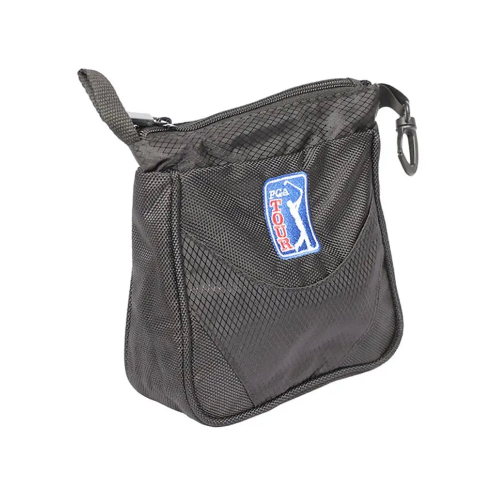 Portable Large Black Golf Ball and Tee Storage Bag