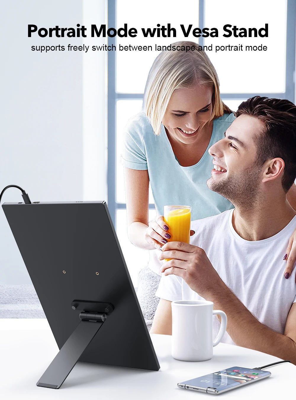 Adjustable Monitor Stand with VESA 75x75mm for 13-24 Inch Monitors