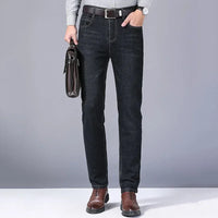 Men's Straight Leg Stretch Denim Jeans for Casual Wear