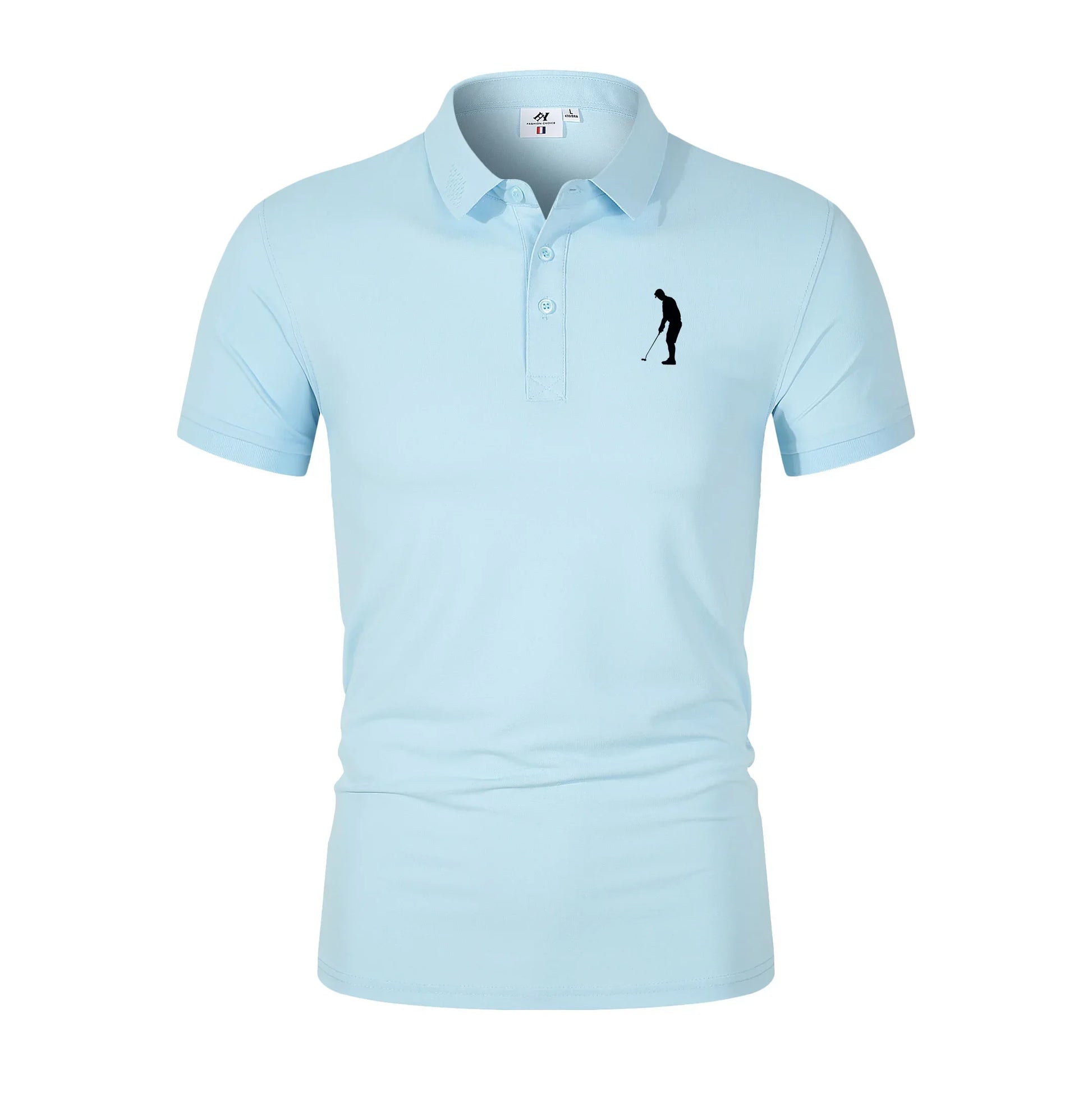 Men's Short Sleeve Turn-Down Collar Polyester Polo Shirt