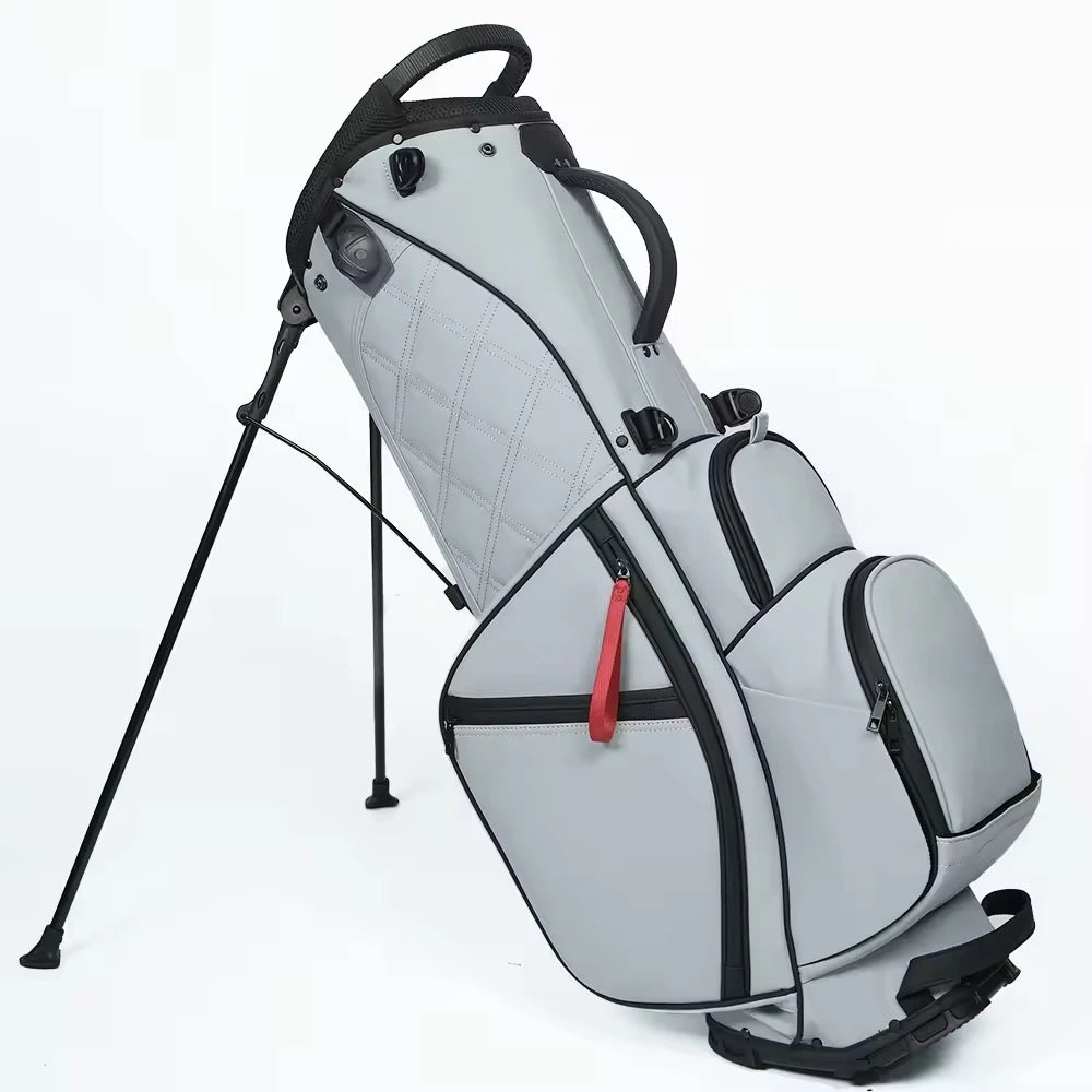 Customized Logo Lightweight Polyurethane Leather Golf Bag Black and Grey Waterproof Wear Resistant Portable Golf Bag - Buy online at  Vibe In Cart.