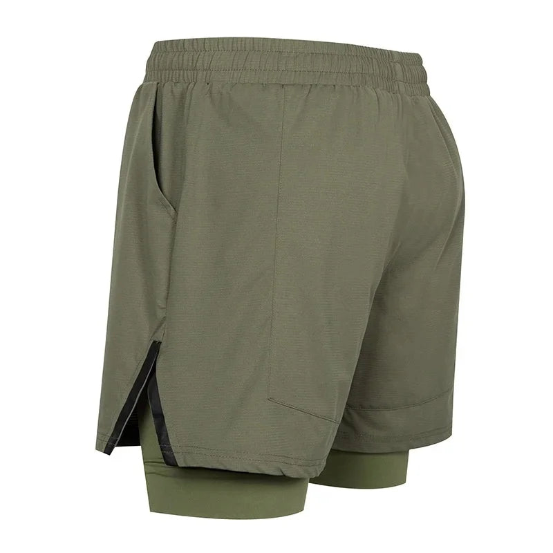 men's Fitness double-deck training Sports Shorts Summer 2 in 1 Quick Dry Gym Beach Pants Running Shorts Outdoor men Sweatpants - Buy online at  Vibe In Cart.