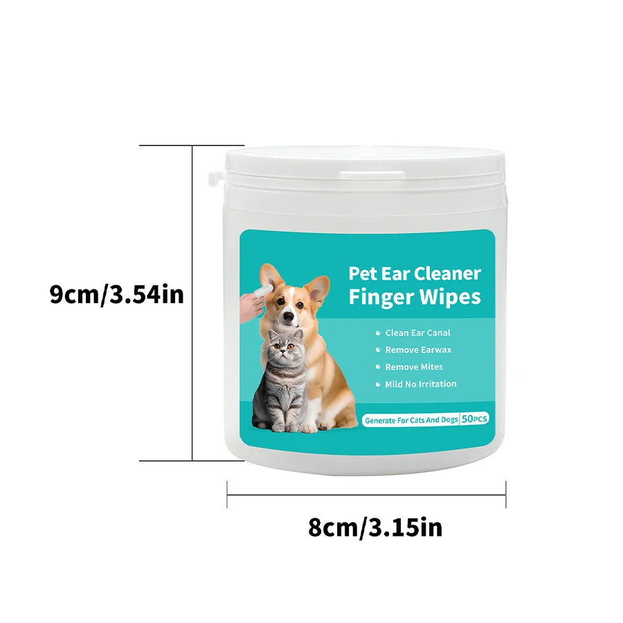 Pet Ear Wipes, Ear Cleaner Finger Wipes for Cats and Dogs, Soft & Easy Otic Cleaning Pads, Pet Supplies for Regular Soothing Odo - Buy online at  Vibe In Cart.