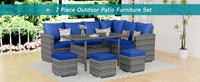 5 Piece Outdoor Patio Furniture Set with Coffee Table, Rattan Deck Conversation Sofa Set, All-Weather Sectional Rattan Sofa with - Buy online at  Vibe In Cart.