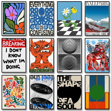 Retro Abstract Nourishing Soul Classic Wall Art,  Canvas Print Poster, Suitable for Home, Living Room, Room Decoration Painting - Buy online at  Vibe In Cart.