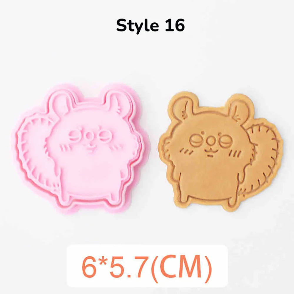 Plastic Pressable Cartoon Doll Cookie Cutters for Baking