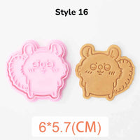 Plastic Pressable Cartoon Doll Cookie Cutters for Baking
