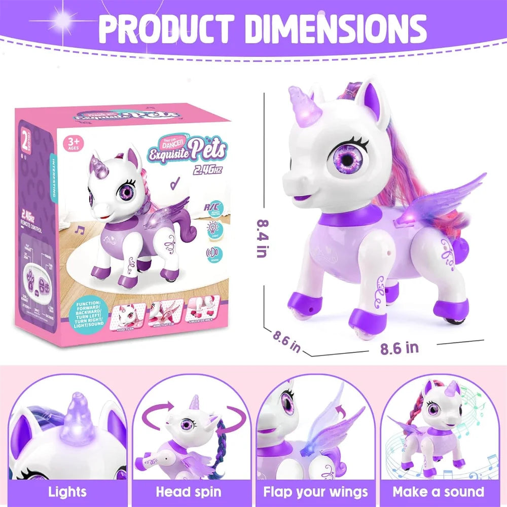 Unicorn Toys for Girls, Remote Control Robot Toys, Dancing Pets, Robot Toys for Kids, Toddler Perfect Birthday Christmas Gifts
