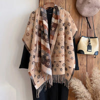 Women's Long Warm Polyester Print Winter Scarf Over 175cm