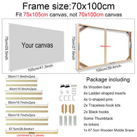 50x70 60x90 60x120cm Canvas Frame Wooden Frames Wooden Photo Oil Painting Canvas Diamond Painting Frames Canvas Wood Wall Frame - Buy online at  Vibe In Cart.