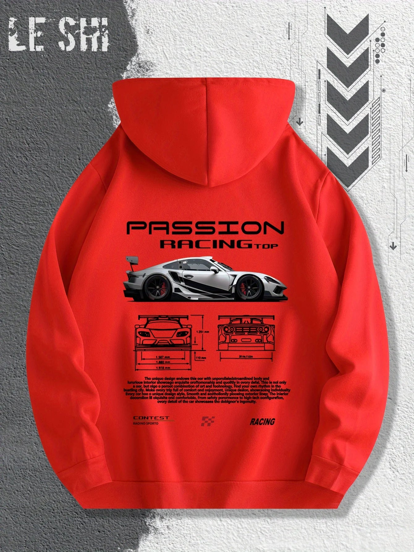 Men'S Passionate Racing Graphic Hoodie Featuring Race Cars and Sports Car Illustrations, Perfect for Everyday Wear - Buy online at  Vibe In Cart.