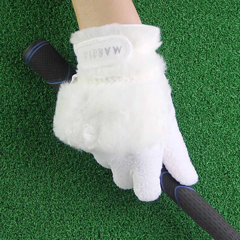 1Pair Fashion Women Winter Warm Gloves Faux Fur Suede Golf Gloves Thick Plus Velvet Anti-slip Female Driving Skiing Gloves - Buy online at  Vibe In Cart.