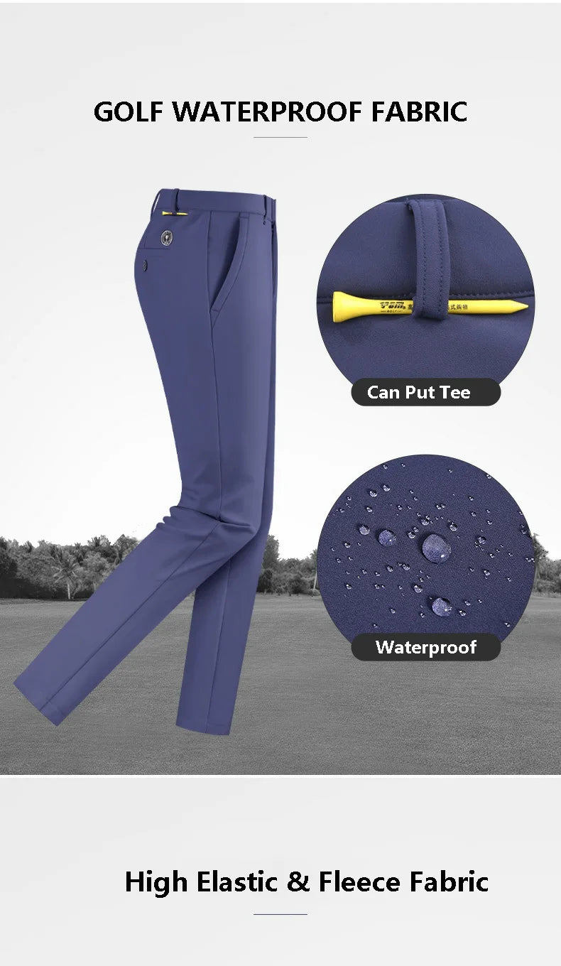 PGM Winter Golf Pants for Men Fleece Warm Work Business Casual Pants Male Waterproof Stretch Long Trousers Ball Sweatpant - Buy online at  Vibe In Cart.