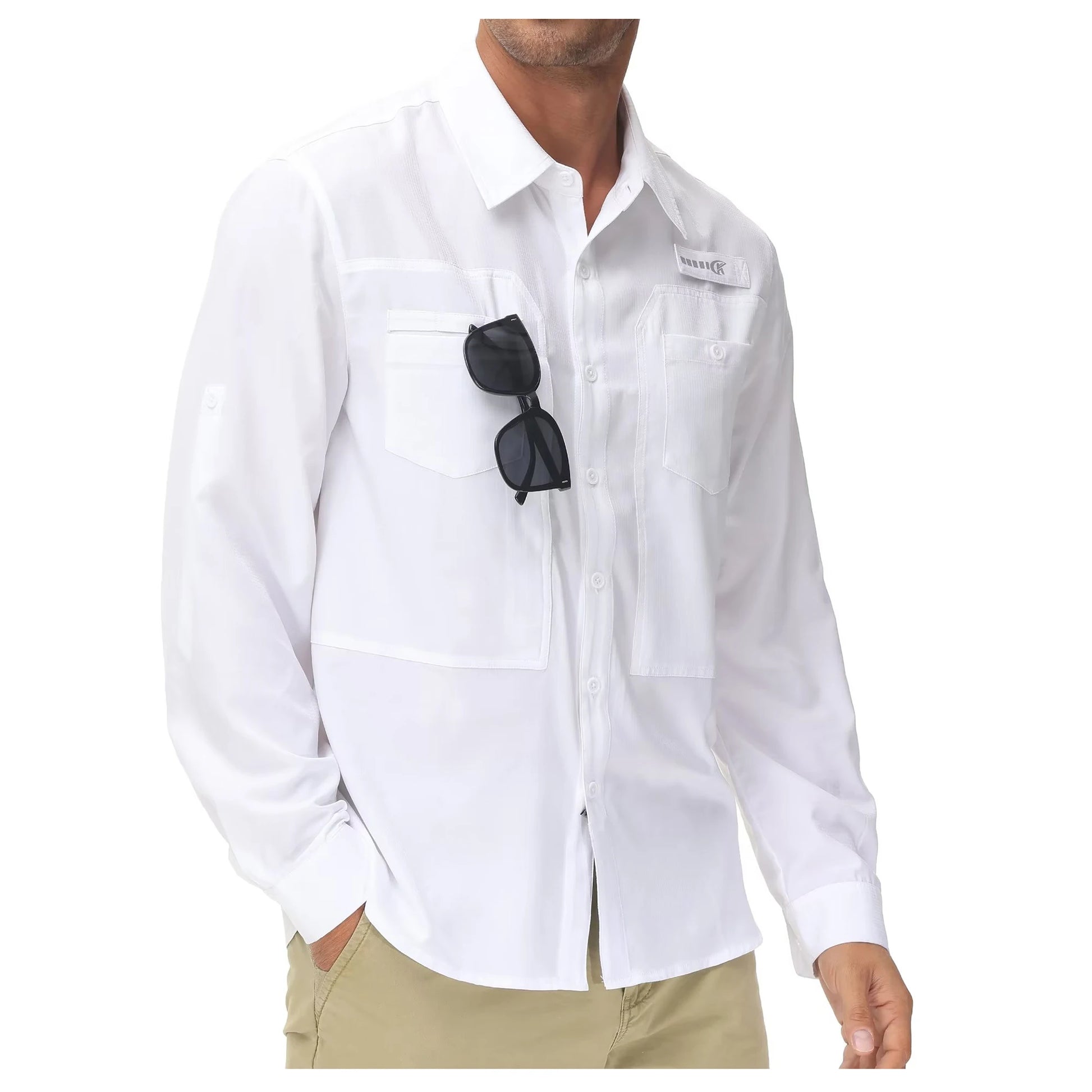 Summer Men's UPF 50+ Casual Long Sleeve Fishing Shirts, Lightweight Tactical Button Down Shirt with Breathable Back Mesh - Buy online at  Vibe In Cart.
