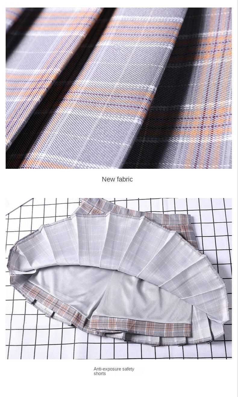 Pleated Skirt For Women 2023 Summer Grey Plaid  A-Line High Waist Mini Faldas Korean Style College Style Girl Black Short Skirts - Buy online at  Vibe In Cart.