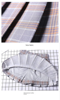 Pleated Skirt For Women 2023 Summer Grey Plaid  A-Line High Waist Mini Faldas Korean Style College Style Girl Black Short Skirts - Buy online at  Vibe In Cart.