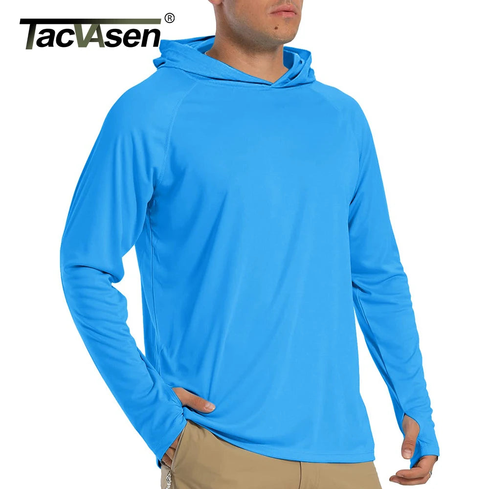 TACVASEN Sun Protection T-Shirts Mens Long Sleeve Hoodie Casual UV-Proof T-Shirts Breathable Lightweight Quick Dry T shirts Male - Buy online at  Vibe In Cart.