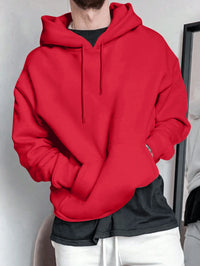 Regular Length Men's Hooded Knit Hoodie for Autumn and Winter Casual Wear