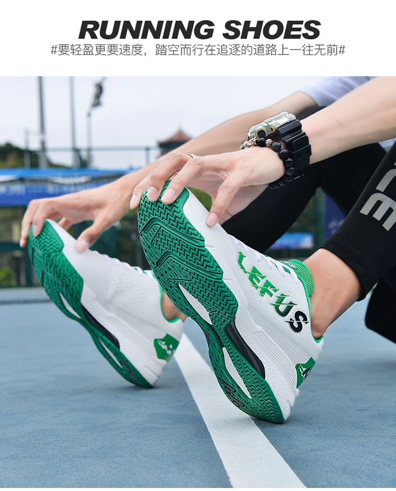 Unisex Lace-Up Tennis Shoes Breathable And Shock-Absorbent