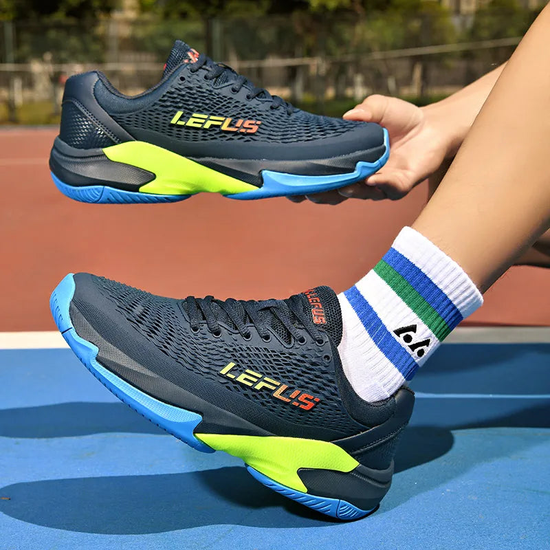 Men Women's Large Sizes Breathable Tennis Shoes Blue and Gray Gym Walking Badminton Sneakers - Buy online at  Vibe In Cart.