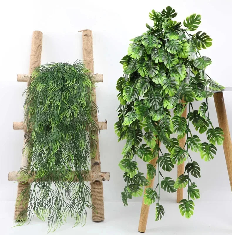 80cm Persian fern Leaves Vines Home Room Decor Hanging Artificial Plant Plastic Leaf Grass Wedding Party Wall Balcony Decoration - Buy online at  Vibe In Cart.