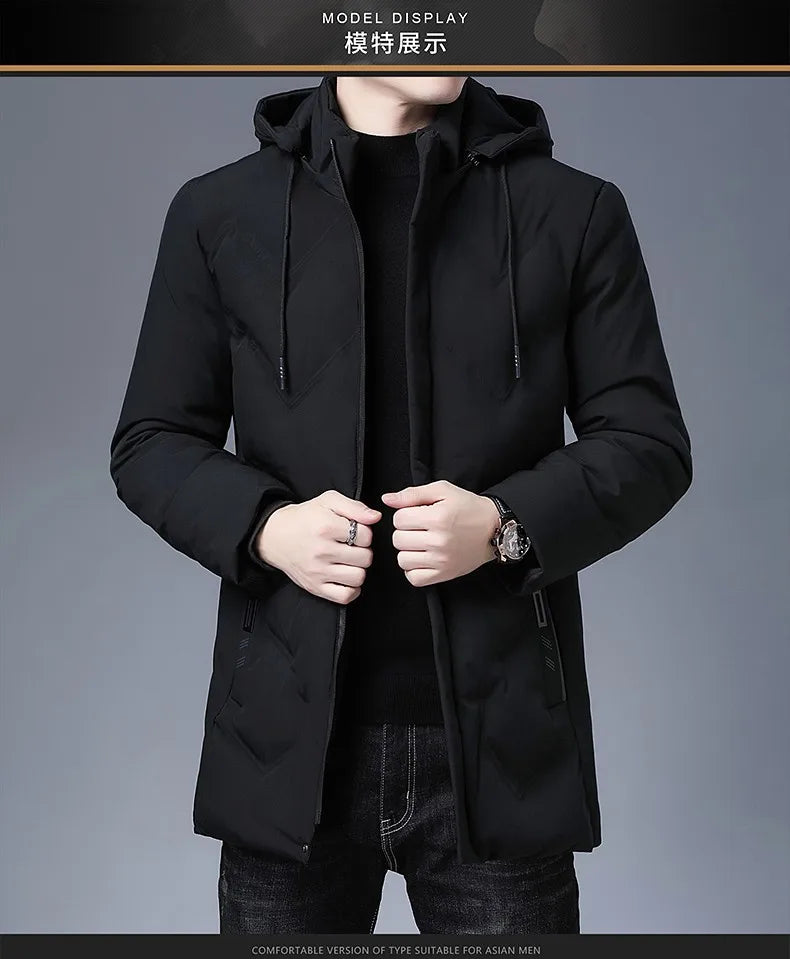 Top Grade Designer New Brand Men Parka Jacket Thick Casual Fashion Windbreaker Hooded Quilted Bubble Coats Long Mens Clothes - Buy online at  Vibe In Cart.