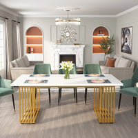 Tribesigns Modern Office Desk, 70.9" Wooden Computer Desk,Executive Desk with Gold Metal Legs, Large Workstation Home Office - Buy online at  Vibe In Cart.