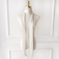 Women's Long Narrow Solid Color Polyester Scarf 190x5cm