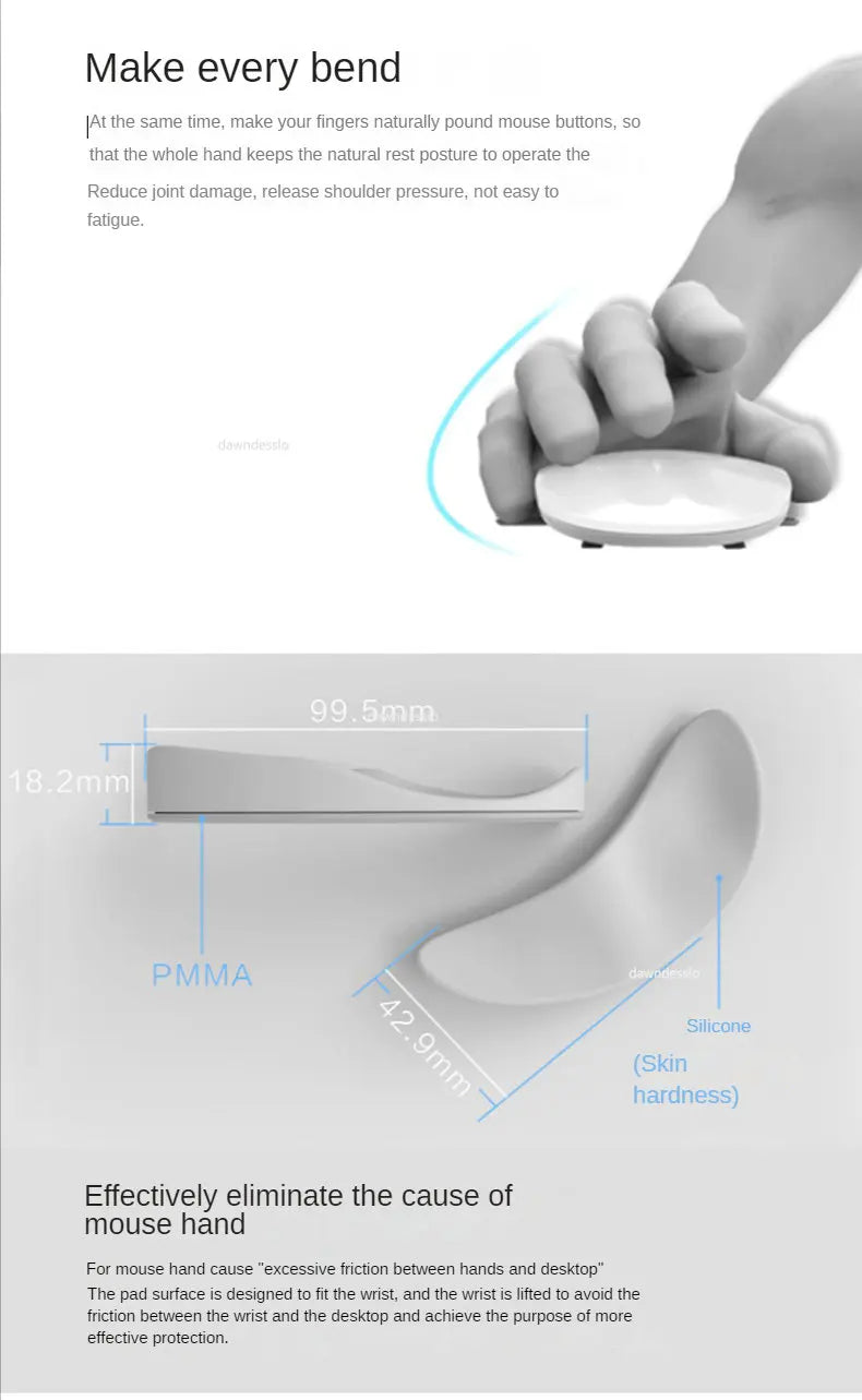 Ergonomic Silicon Gel Non-Slip Mouse Pad with Wrist Rest