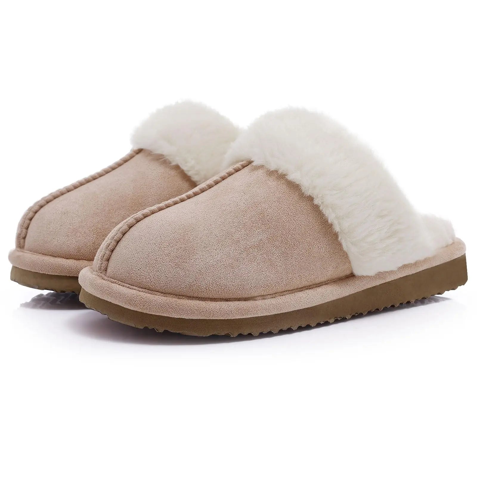 Women's Warm Plush Fuzzy Indoor Slippers with Faux Fur