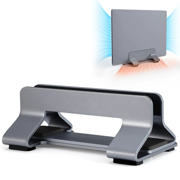 Vertical Adjustable Aluminum Laptop Stand with 0.35-1.6 Inch Width