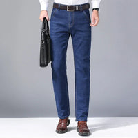 Men's Straight Leg Stretch Denim Jeans for Casual Wear