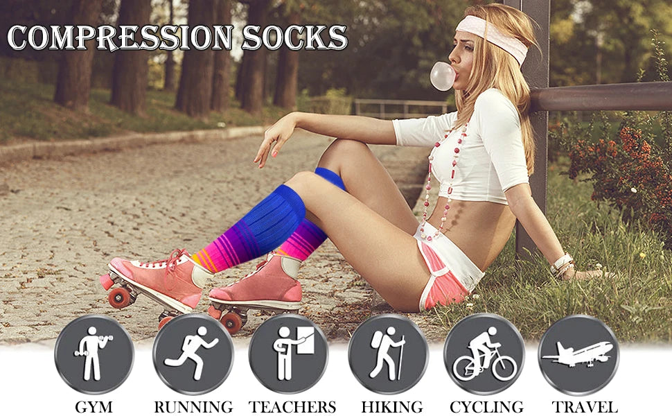 1/3 Pairs Dropship Compression Socks Varicose Veins 20-30 Mmhg Men Women Socks For Running Cycling,Football Soccer Stockings - Buy online at  Vibe In Cart.