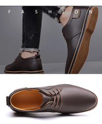 Men's Casual Business Leather Shoes Men Fashion Lace-up Derby Shoe Mens Light Comfortable Outdoor Driving Flats - Buy online at  Vibe In Cart.
