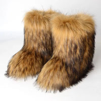 Y2K Fluffy Mid-calf Boots Winter Women Fashion Snow Boots Warm Cotton Shoes - Buy online at  Vibe In Cart.